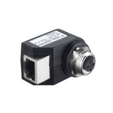 Adapter Suitable for: Ethernet; Number of connections: 2 Piece(s); Connection 1: Connector, M12, Angled, Female, D-coded, 4 -pin; Connection 2: RJ45