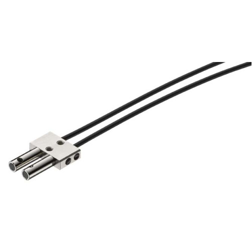 The Plastic fiber optics type diffuse reflective from . Operating principle: Diffuse reflection principle; Light beam exit: Lateral; Fiber core: Single fiber core; Design: Cubic; Outer diameter: 2,2
