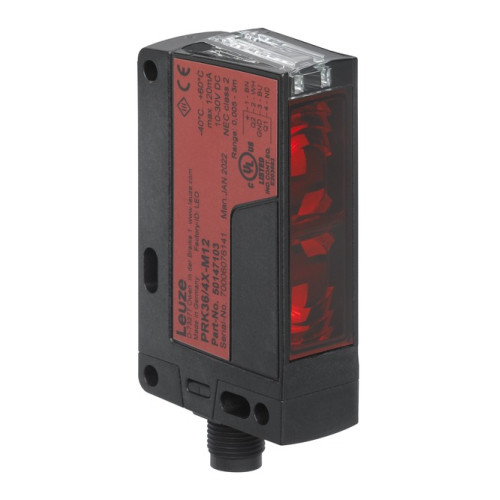 Operating range limit: 0 ... 100 m; Light source: LED, Red; Supply voltage: 10 ... 30 V, DC; Connection: Connector, M12, Plastic, 4 -pin; Design, housing: Cubic; Dimensions: 20.5 mm x 76.3 mm x 44 mm