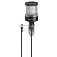 Muting indicator Signaling: Optical; Supply voltage: 24 V, AC/DC; Current consumption, max.: 58 mA; Connection: Cable with connector, 2,000 mm; Design: Cylindrical; Diameter: 70 mm; Illuminant: LED/2