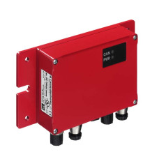 The Modular connection unit from . Supply voltage: 18 ... 30 V, DC; Current consumption, max.: 300 mA; Interface: CANopen, RS 232; Connections: 6 Piece(s); Dimensions: 107 mm x 40 mm x 180 mm; Degre
