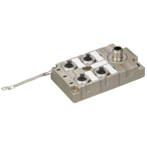 The Ethernet switch from . Supply voltage: 18 ... 30 V, DC; Interface: Ethernet; Connections: 5 Piece(s); Connections for voltage supply: 1 Piece(s); Interface connections: 4 Piece(s); Dimensions: