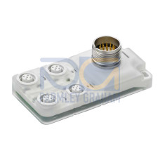 Master connection: Connector, M23, 12 -pin, A-coded, Male; Number of distribution box ports: 4 Piece(s); Distribution boxes: M12, 5 -pin, Female; Distribution box: A-coded; Housing: Plastic, Transluc