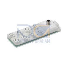 Master connection: Connector, M12, 12 -pin, A-coded, Male; Number of distribution box ports: 8 Piece(s); Distribution boxes: M12, 4 -pin, Female; Distribution box: A-coded; Housing: Plastic, Transluc