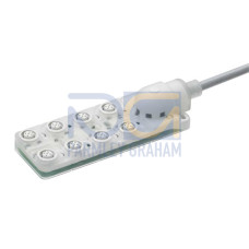 The Distribution box from . Switching element: Transistor, PNP; Master connection: Cable, 10.000 mm, 19 -wire, PUR / PVC; Number of distribution box ports: 8 Piece(s); Distribution box: M12, 5 -pin,