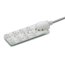 The Distribution box from . Switching element: Transistor, PNP; Master connection: Cable, 5.000 mm, 11 -wire, PUR / PVC; Number of distribution box ports: 8 Piece(s); Distribution box: M12, 4 -pin,