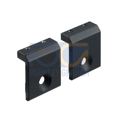 The Mounting bracket set from . Suitable for: MLC 500, MLC 300 safety light curtains; Type of fastening: Clampable; Mounting device material: Metal;