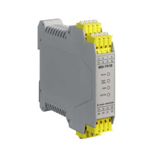 The Safety relay from . Type: 2, IEC/EN 61496; Performance Level (PL): Up to c, EN ISO 13849-1; Category: 2, EN ISO 13849; Response time: 20 ms; Sensor response time on test request: 0,5 ... 60 ms;