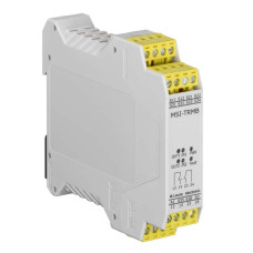 Safety relay Functions: Start/restart interlock (RES); Restart: Automatic, Manual; Type: 4, IEC/EN 61496; SIL: 3, IEC 61508; Performance Level (PL): Up to and including e, EN ISO 13849-1; Category: 4