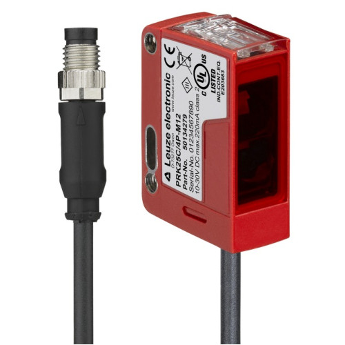 Polarized retro-reflective photoelectric sensor Application: Detection of stretch-wrapped objects; Operating range limit: 0.05 ... 10 m; Light source: LED, Red; Supply voltage: 10 ... 30 V, DC; Digit