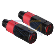 The Throughbeam photoelectric sensor transmitter set from . Operating range limit: 0 ... 14,2 m; Light source: LED, Red; Switching frequency: 500 Hz; Supply voltage: 10 ... 30 V, DC; Digital switchi