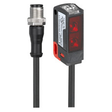 Operating range limit: 0 ... 10 m; Light source: LED, Red; Supply voltage: 10 ... 30 V, DC; Connection: Cable with connector, 200 mm, M12, Plastic, 4 -pin; Design, housing: Cubic; Dimensions: 11.4 mm