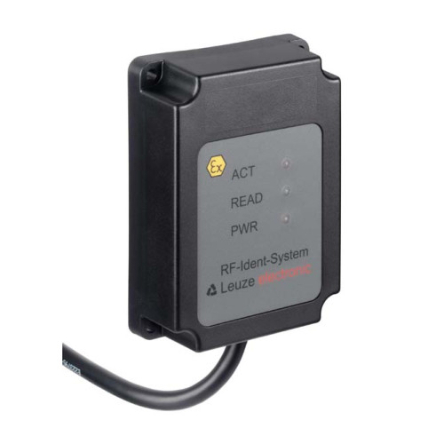 The RFID read/write device from . Reading/writing range, max.: 110 mm; Working frequency: 13,56 MHz; Supply voltage: 12 ... 30 V, DC; Interface: Process, RS 232; Connection: Cable with socket connec
