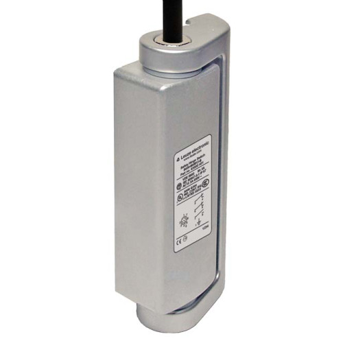 The Safety hinge switch from . Contact allocation: 2NC + 1NO, Slow-action contact; Connection: Cable, 7 -wire, 2.000 mm, PVC; Dimensions: 49 mm x 22,5 mm x 100,6 mm; Housing material: Metal, ZAMAK;