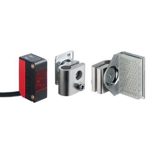 The Polarized retro-reflective photoelectric sensor set from . Operating range limit: 0,02 ... 2,4 m; Light source: LED, Red; Switching frequency: 500 Hz; Supply voltage: 10 ... 30 V, DC; Digital sw