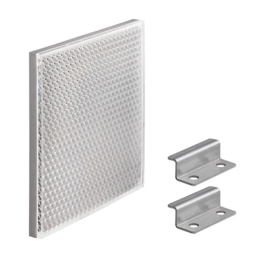 The Reflector from . Design: Rectangular; Reflective surface: 96 mm x 96 mm; Triple reflector size: 4 mm; Material: Plastic; Base material: Plastic; Chemical designation of the material: PMMA8N; Fas