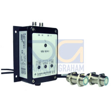 The Splice inspection amplifier from . Principle of physics: Ultrasonics; Application: Splice inspection; Switching frequency: 200 Hz; Supply voltage: 10 ... 30 V, DC; Digital switching outputs: 2 P