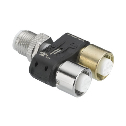 Number of connections: 3 Piece(s); Connection 1: Connector, M12, Axial, Female, A-coded, 5 -pin; Connection 2: Connector, M12, Axial, Female, A-coded, 5 -pin; Connection 3: Connector, M12, Axial, Mal