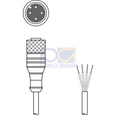 Connection cable Connection 1: Connector, M8, Axial, Female, 4 -pin; Connection 2: Open end; Shielded: No; Cable length: 5,000 mm; Sheathing material: FAB