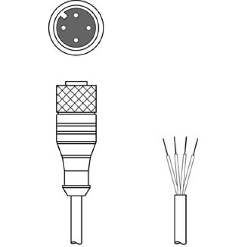 M8 4 Pole, straight PVC cable