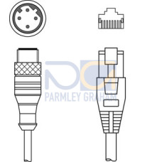 Interconnection cable Suitable for interface: Ethernet; Connection 1: Connector, M12, Axial, Male, D-coded, 4 -pin; Connection 2: RJ45; Shielded: Yes; Cable length: 5,000 mm; Sheathing material: PUR