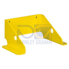 The Mounting bracket from . Suitable for: RSL 400 safety laser scanner; Color: Yellow, RAL 1021; Type of fastening, at system: Through-hole mounting; Type of fastening, at device: Screw type; Materi