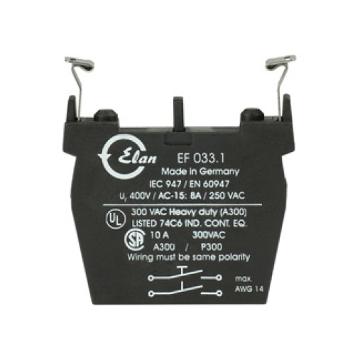 Pushbutton, IP69K Rated, Contact Block, 2 N/O Position 1 - EF033.1