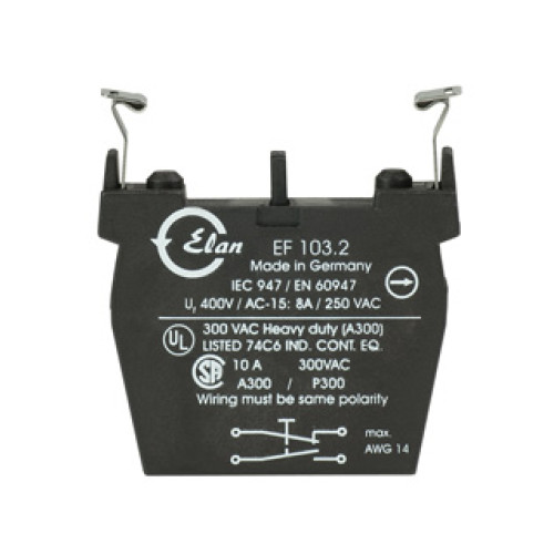 Pushbutton, IP69K Rated, Contact Block, 1 N/C & 1N/O Position 1 - EF103.1
