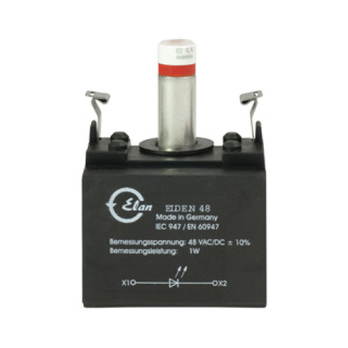 Pushbutton, IP69K Rated, Light Terminal Block, 115 - 230 Vac/dc, Red - ELDENRT230