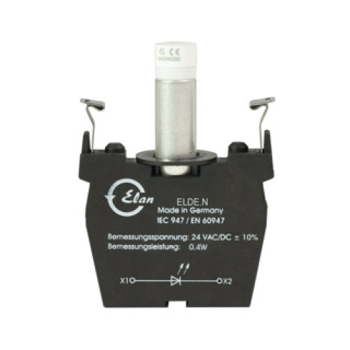 Pushbutton, IP69K Rated, Light Terminal Block, 24 Vac/dc, Red - ELDENRT24