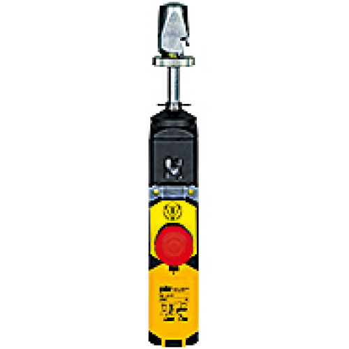 Rope pull switch, incl. E-STOP pushbutton, plastic housing, 2 x N/C + 2 x N/O contacts , 300 N max. spring force.