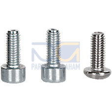 Screw set for installing the PSENmlock actuator at the handle unit and bracket for swing gates, package content = 2 Allen screws M5x12, 1 safety screw with one-way slot M5x12