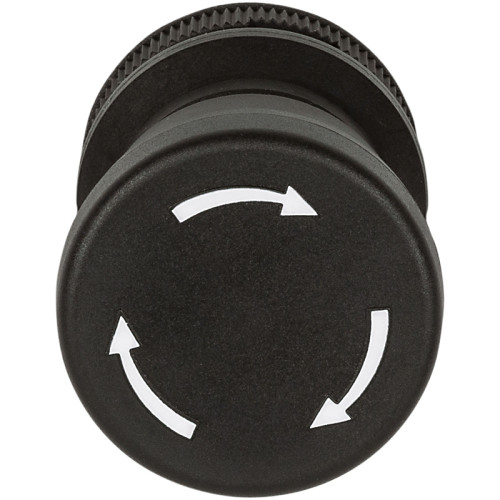 PITgatebox black mushroom pushbutton turn to release (spare part). Mounting hole: 22.3 mm