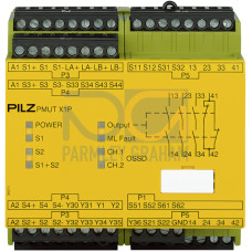 Safety relay (standalone) inputs 2-channel wiring with/without detection of shorts across contacts