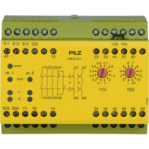 Safety relay (standalone) inputs: 1/2-channel wiring without detection of shorts across contacts