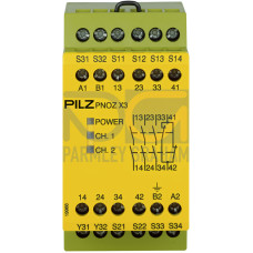 Safety relay (standalone) inputs: 1/2-channel wiring with/without detection of shorts across contacts