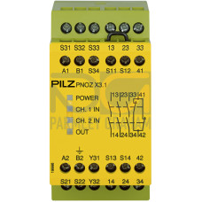 Safety relay (standalone) inputs: 1/2-channel wiring with/without detection of shorts across contacts