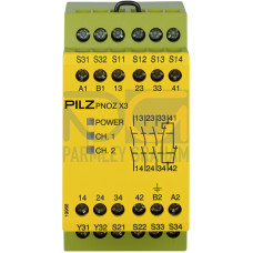 Safety relay (standalone) inputs: 1/2-channel wiring with/without detection of shorts across contacts