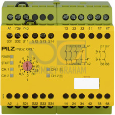 Safety relay (standalone) inputs: 1/2-channel wiring with/without detection of shorts across contacts