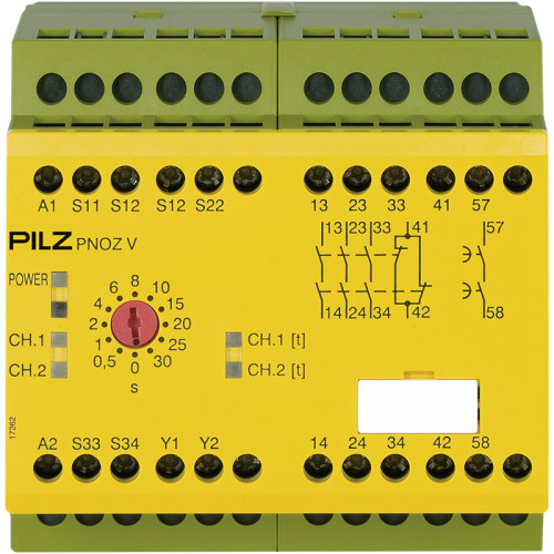 Safety relay (standalone) inputs: 1/2-channel wiring without detection of shorts across contacts