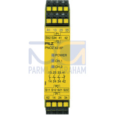 Safety relay (standalone) Inputs: 1-/2-channel wiring with/without detection of shorts across contacts Outputs: 3 N/O, 1 N/C. Automatic/manual reset UB 24 - 240 V AC/DC, width: 22.5 mm, plug-in spring