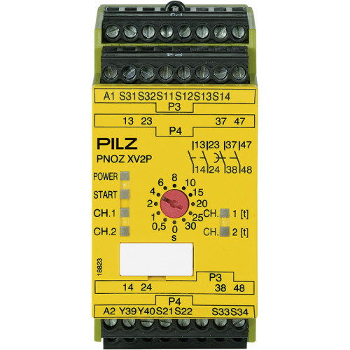 Safety relay (standalone) inputs: 1/2-channel wiring with/without detection of shorts across contacts
