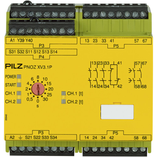 Safety relay (standalone) inputs: 1/2-channel wiring with/without detection of shorts across contacts