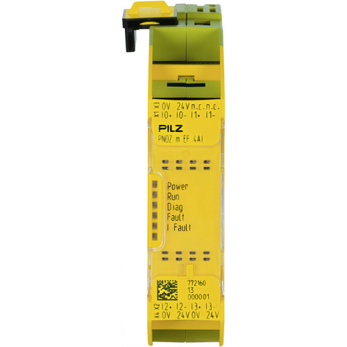 Configurable control system PNOZmulti 2 expansion module 4 safe analogue inputs 4..20 mA, single use possible, two inputs usable up to SIL3/PLe.