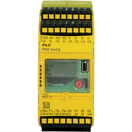 Configurable compact control system PNOZmulti Mini base unit, expandable, safe connection, 20 safe digital inputs, up to 8 of which can be configured as auxiliary outputs, 4 safe semiconductor outputs