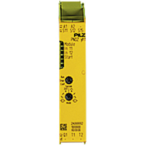 Head module of the modular safety relay myPNOZ, inputs: 2 for monitoring 1 safety function: 1/2-channel wiring with/wit