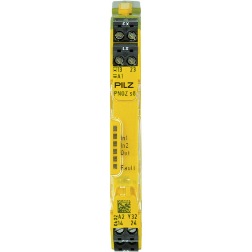 PNOZsigma Contact expansion. Outputs: 2 N/O, 1 semiconductor. UB 24V DC, width: 12.5 mm, plug-in terminals of screw type Contact block for contact expansion in connection with safety-related control c