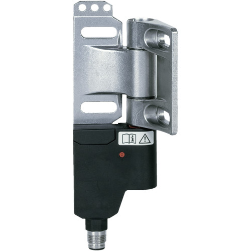 Safe hinge switch, mounting position left, M12 4-pin connector male, 2xN/C, IP67.