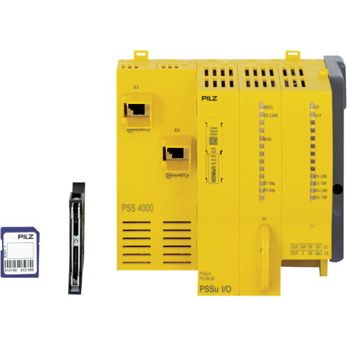Head module, PSSu SafetyNET p for standard and failsafe I/O cards, SD card.