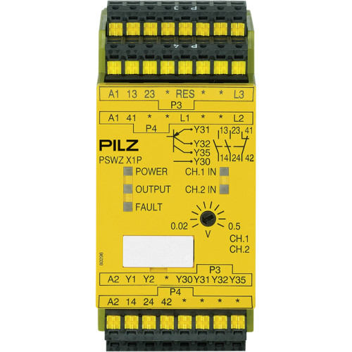 Safety relay (standalone) inputs: Measuring inputs 1/3-phase motors outputs: 2 N/O 1 N/C 2 SC